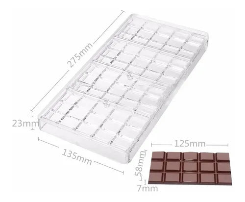 Pack 2 Molde Chocolate Policarbonato Moldes Barra Chocolate4