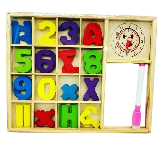 Juguetes Madera Aprendizaje Didáctico Reloj Numeros 32 Pcs