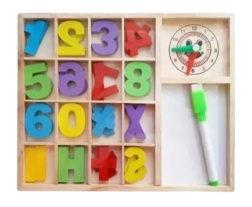 Juguetes Madera Aprendizaje Didáctico Reloj Numeros 32 Pcs
