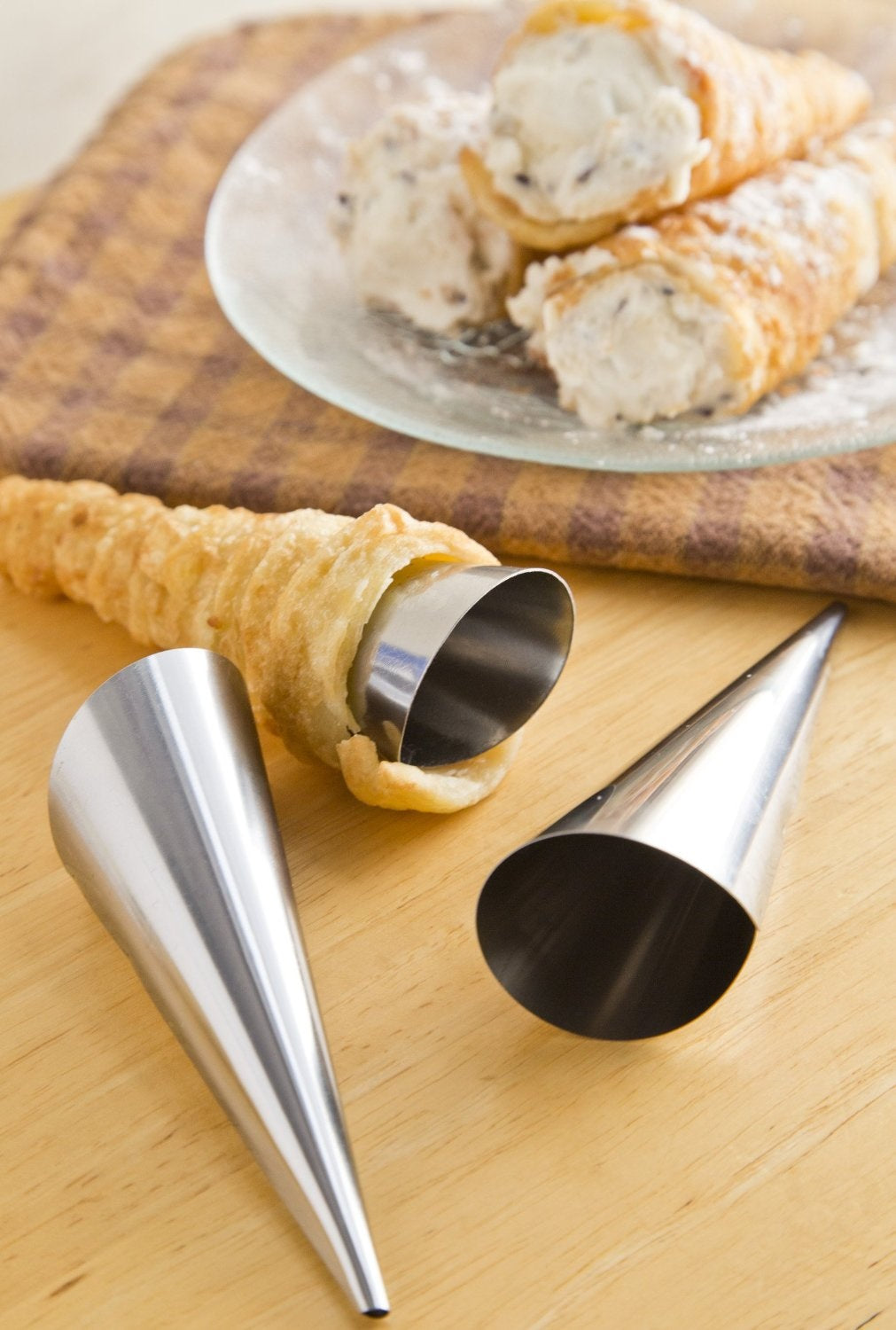 Pack X6 Cono Molde Para Cannoli Cachito Croissant Pan Danes